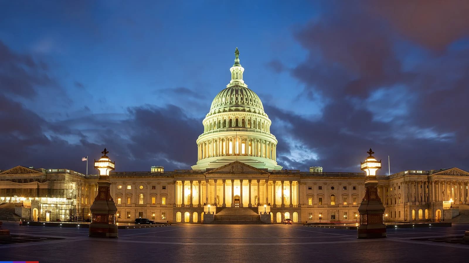The U.S. Capitol at dusk