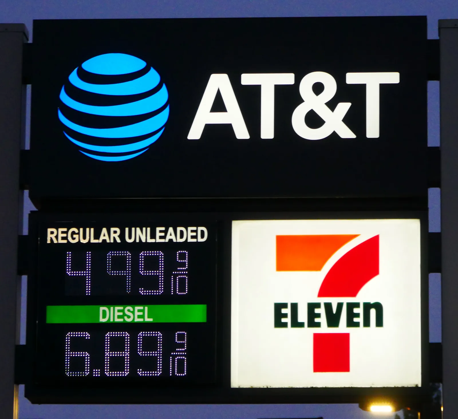 Gas and diesel prices on a service station sign in Eugene, Oregon (file photo, September 2026)