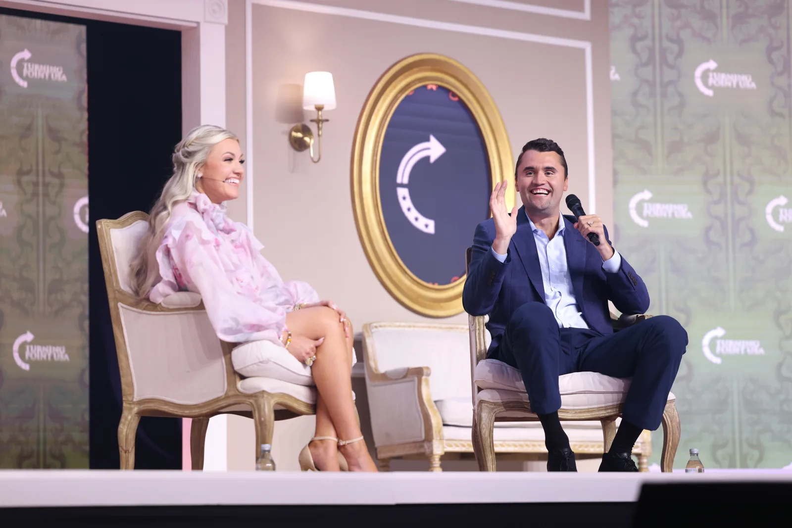 Erika Kirk and Charlie Kirk in June 2025